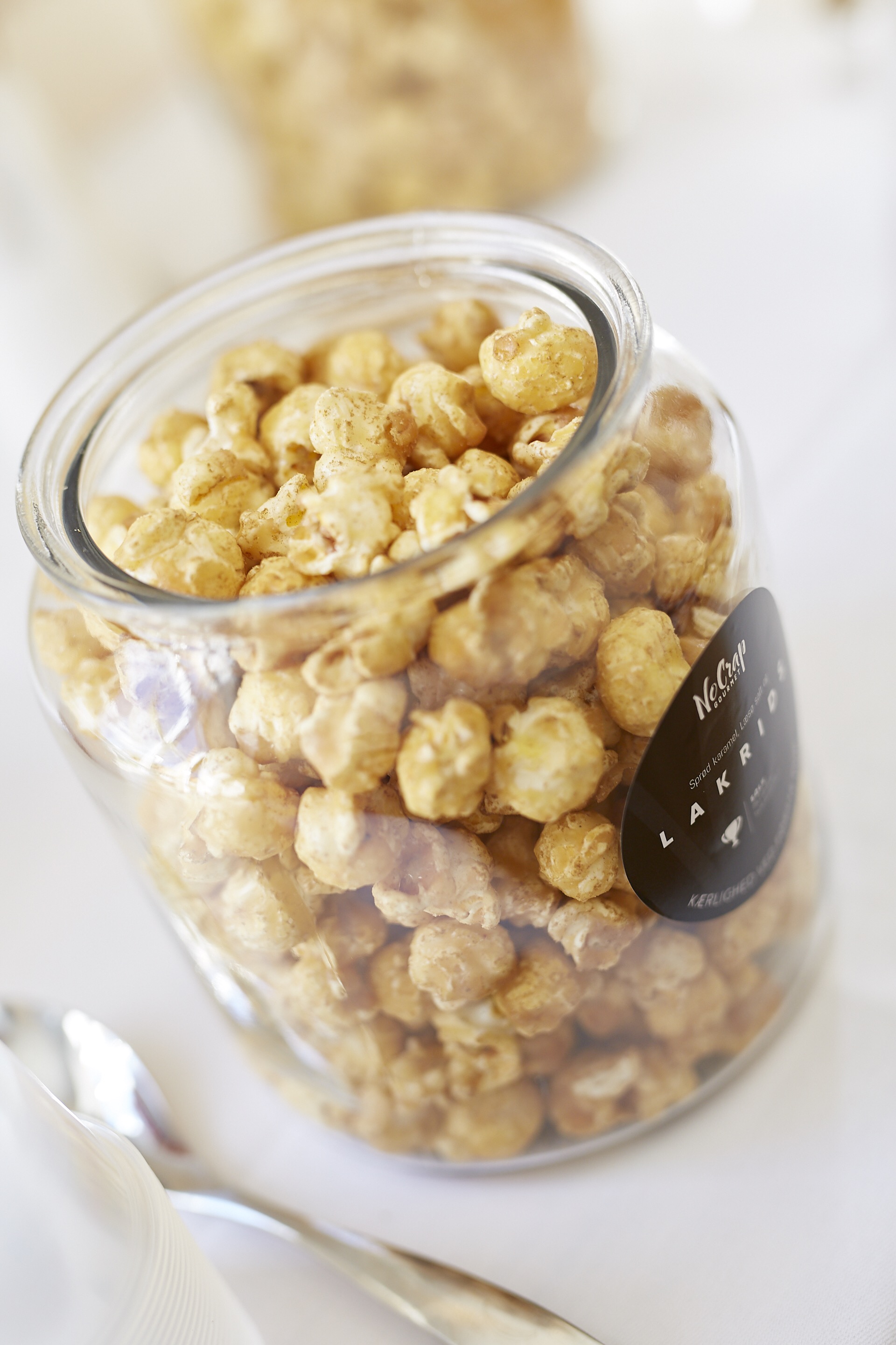 Stor Eksklusiv Popcorn Buffet m. 5 varianter gourment popcorn inkl. glaskrukker - Billede 3